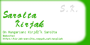 sarolta kirjak business card